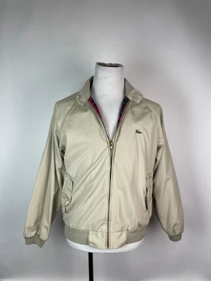 Vintage 70s 80s IZOD Lacoste Bomber Jacket Mens M, Plaid Lined - Image 1 of 4