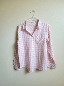 Always & Forever Damen Bluse rosa weiß Gingham Karo Baumwolle Oberteil Gr. L - Bild 1 von 12