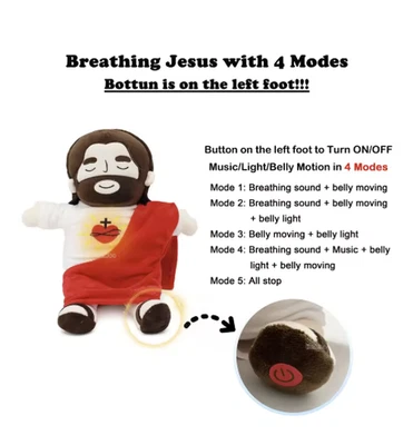40cm Breathing Jesus Plush Toy Soft Comfort Doll for Kids Easter Christmas Gift - Image 1 of 4