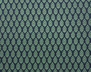 BALLARD DESIGN LAWRENCE NAVY BLUE LEAF SUNBRELLA PERFORMANCE FABRIC BY YARD 54"W - Picture 1 of 6
