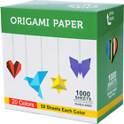 Origami Paper Kit 1000 Sheets 6 Inch Square Double Sided Color 20 Vivid Colors f