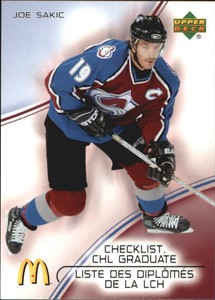 2005-06 (AVALANCHE) McDonalds Upper Deck CHL Graduates #CG1 Joe Sakic