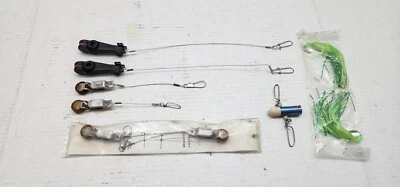 CANNON WALKER RJ MAN DOWNRIGGER RELEASE STACKER SALMON TROLLING GREEN SQUID LOT - Image 1 of 4