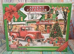 Calendario de Adviento El Rompecabezas Tienda de Navidad Camión y Perros - 1008 Piezas - NUEVO - Imagen 1 de 6