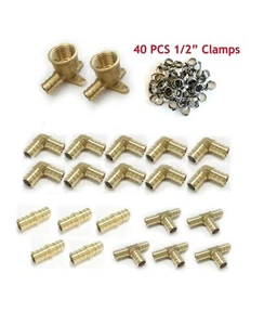 EFIELD 62 PCS 1/2" PEX CRIMP FITTINGS 2 DROP-EAR ELBOWS, TEE, COUPLING ELBOW - Picture 1 of 8