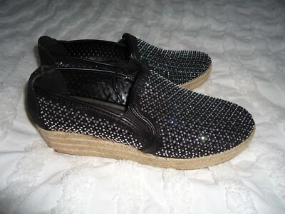 ANDIAMO дизайнерские стразы серебро/черный Espandrillas скольжения на мокасинах размер 7,5 М - Изображение 1 из 4