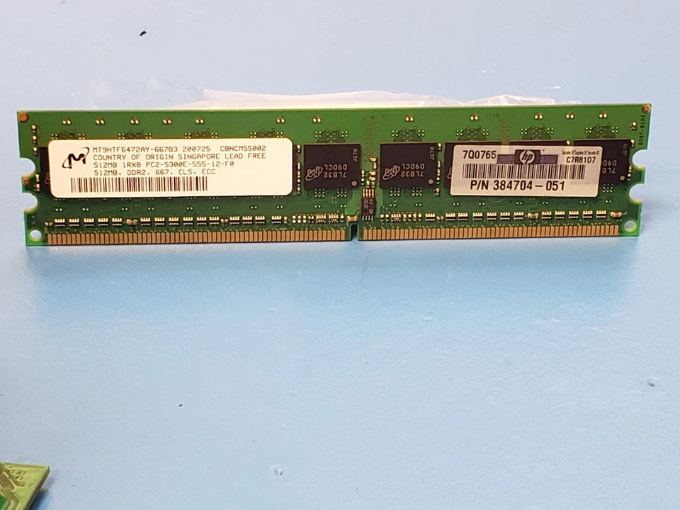 Micron MT9HTF6472AY-667B3 DDR2-667 512MB 1Rx8 PC2-5300E-555-12-F0 CL5 ECC Memory - Image 1 of 1