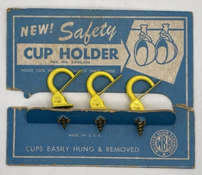 Винтажный William блок оборудования безопасности чашка держатель 3 упаковки желтый сделано в США новый из старых запасов - Изображение 1 из 4