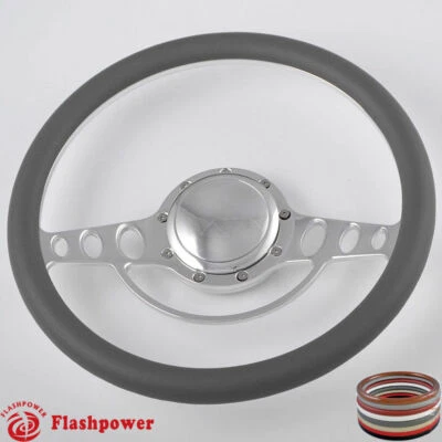 Volantes Billet 14" gris medio envoltorio Buick Cadillac Pontiac GTO Firebird Foto 1 de 4