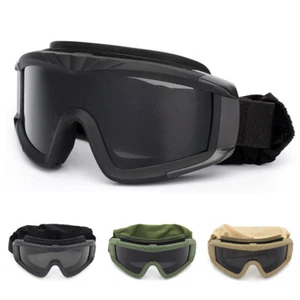 Tactical Airsoft Goggles with 3 Lens Outdoor Sports Paintball Hunting Eyewear - Picture 1 of 15