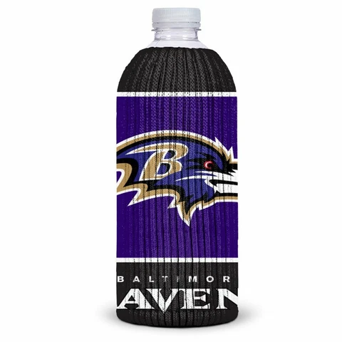 NFL BALTIMORE RAVENS KNIT BOTTLE COOLER HUGGER SET OF 2 NEW Cover