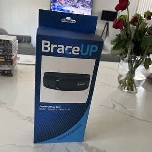 Brace Up Powerlifting Belt Weightlifting Black XL (41"-48") 100% BRAND NEW!!! - Picture 1 of 3