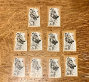 Vintage Borzoi Lot Of 10 Playing Cards For Scrapbooking PaperCraft Junk Journal - Picture 1 of 6