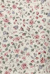 Vintage Joan Kessler Concord Fabrics Ivory Mini Flowers 1 Yard By 42” - Picture 1 of 2