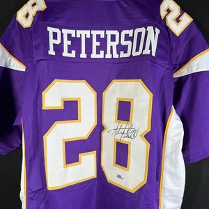 SIGNED ADRIAN PETERSON JERSEY #28 MINNESOTA VIKINGS COA HOLOGRAM - Picture 1 of 7