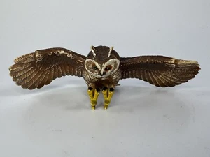 GREAT HORNED OWL, DETAILED TOY FIGURE. 5 1/2 INCHES WIDE. 2 1/2 IN. TALL 1994 - Picture 1 of 6