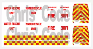 Code 3 Fire Adhesive Vinyl Decals Mercedes 1/43 & 1/50 - Water Rescue Unit - Picture 1 of 1