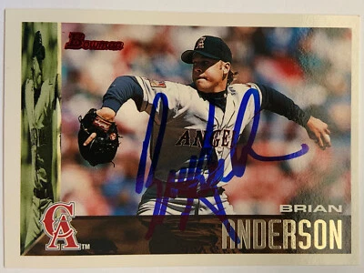 Tarjeta de béisbol Brian Anderson California Angels autografiada 1995 Bowman #317 certificado de autenticidad Foto 1 de 2