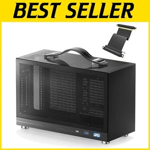 S300 Mini-ITX Gaming Case with USB Type-C & Mesh Panels - Compact Black Design - Picture 1 of 11