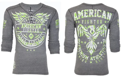 American Fighter Mens Long Sleeve Shirt DEFIANCE Premium Athletic Grey - Image 1 of 4