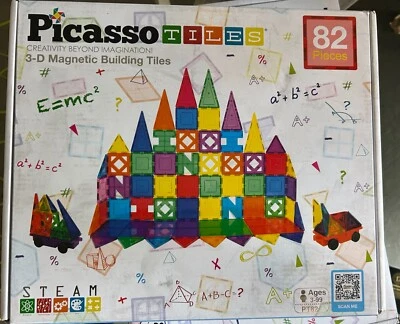 Picasso Tiles 82 Piece 3-D Magnetic Tiles Building Tiles - Image 1 of 3