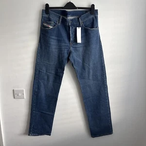 Diesel D MIHTRY Jeans Herren W34 L32 Blau Straight Stretch Wash 009DG Neu mit Etikett - Bild 1 von 4