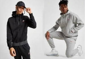 Nike Club Fleece Herren Reißverschluss Hoodie Hose Unterteil Trainingsanzug Small Medium Large XL - Bild 1 von 11