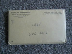 1961 P&D SILVER UNCIRCULATED MINT SET IN ORIGINAL ENVELOPE - Picture 1 of 4