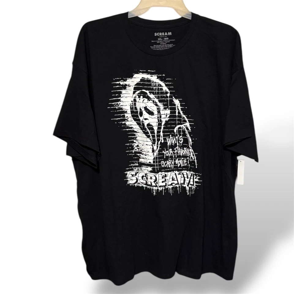 Scream Ghostface T-Shirt 3XL 2025 Horror Movie Tee Black 100 Cotton s