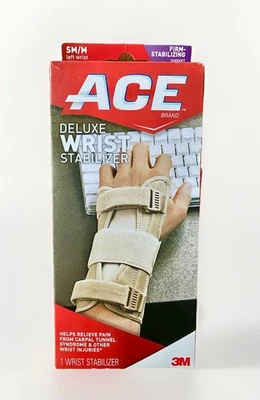 ACE WRIST STABILIZER Brace Left S/M Adjustable Supp Lvl 3 carpal tunnel wrap 3M - Image 1 of 2