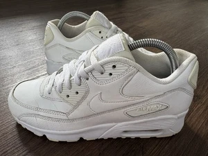 NIKE Air Max 90 Hombre Cuero Correr Gimnasio Entrenadores, Blanco/Crema - Talla 6 - Imagen 1 de 13