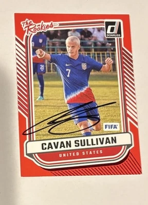 Tarjeta de fútbol firmada autografiada por Cavan Sullivan de Estados Unidos 2024-25 Donruss The Rookies Foto 1 de 2