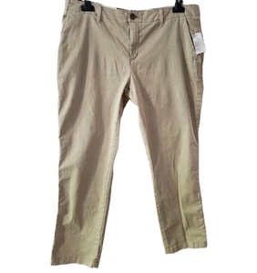 Gap Women Beige Girlfriend Cropped Chino Trousers Size UK 12 leg 27in. NWT - Picture 1 of 7