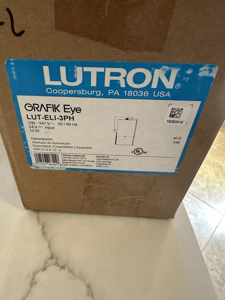 Управление аварийным освещением Lutron LUT-ELI-3PH Grafik Eye 100-347 В переменного тока 10 Вт 24 В постоянного тока - Изображение 1 из 1