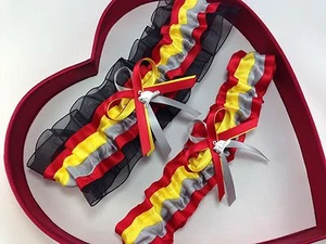 New FireMan Yellow Silver Red Black Wedding Garter Prom Firefighter Homecoming - Picture 1 of 1