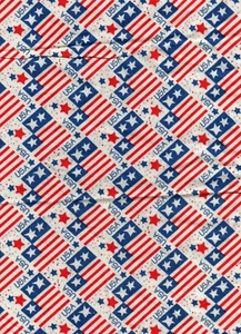 (1) FQ * MODA FABRICS * AMERICAN FLAGS * RED * WHITE * BLUE * USA * 1/4 YD - Picture 1 of 3
