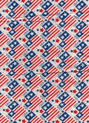 (1) FQ * MODA FABRICS * AMERICAN FLAGS * RED * WHITE * BLUE * USA * 1/4 YD - Image 1 of 3