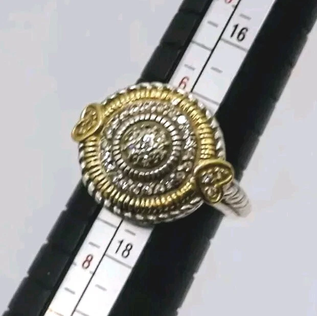 Anillo Lenox Judith Ripka Sterling 18k Pave Diamond Talla 7 JR TWO Foto 1 de 4