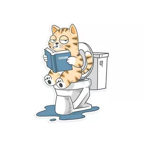 Pegatinas para gatos, baño inodoro divertido vinilo calcomanía letreros coche computadora portátil ventana - Imagen 1 de 6
