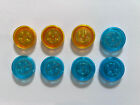 Mixed Lot of 8 Yellow & Blue Lego Dimensions Toy Tags Vehicle Minifigure Blank