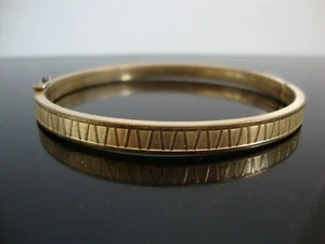 Vintage massives breites goldgefülltes A*D gepunztes hartes Armband mit Scharnier - Bild 1 von 10
