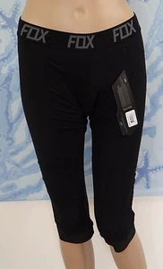NWT FOX HEAD  black padded woman's 3/4 liner cycling pants, size M - Picture 1 of 3