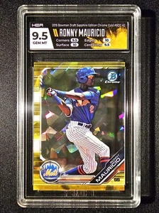 2019 Bowman Draft Sapphire Edition Gold Ronny Mauricio /15 HGA Gem Mint 9.5 - Picture 1 of 2