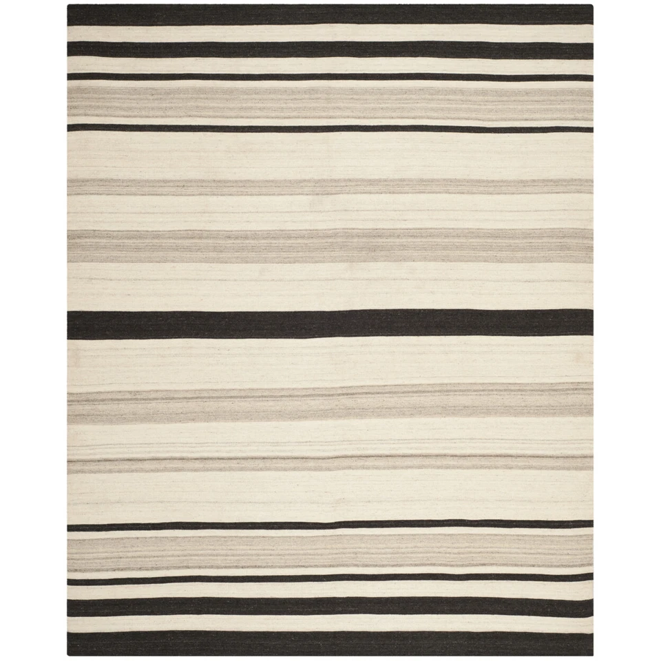 SAFAVIEH Dhurries DHU629A Handwoven Natural / Grey Rug - Image 1 of 4