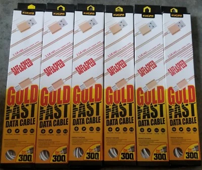 2- Threaded Micro USB Quick Charger Data Sync Cable Android Samsung HTC LG Sony - Image 1 of 3