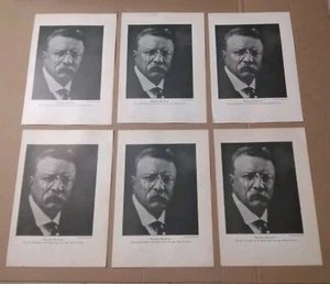 Lot 6 Vtg 1920 ART PRINT of WWI Events & People THEODORE ROOSEVELT Ex-President - Picture 1 of 2