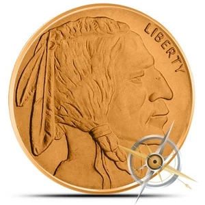 1 oz redondo de cobre - níquel búfalo - Imagen 1 de 2
