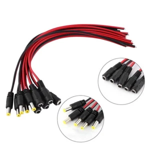 10x5.5x2.1mm Male + Female DC Power Socket Jack Plug Connector Cable Wire 12V - - Picture 1 of 7