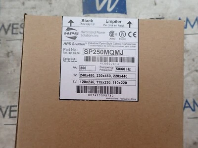 Nuevo transformador de control Hammond SP250MQMJ 250 VA 240x480 120x240 Foto 1 de 4