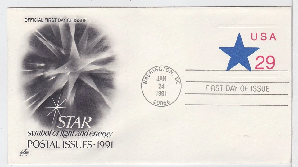 TurtlesTradingPost- Star  Envelope 1991 #U619 FDC- Artcraft Cachet - Image 1 of 1